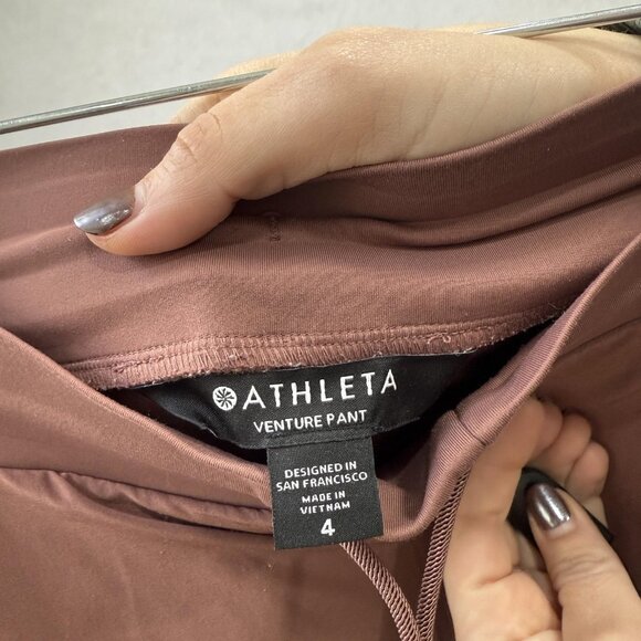 Athleta Pants Womens 4 Brown Venture Pant Jogger Cargo Pockets Stretch - Picture 2 of 12